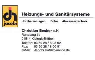 Reinhardtsdorfer Karnevalsclub e.V. - Sponsor - Heizung und Sanitärsysteme Jacobi